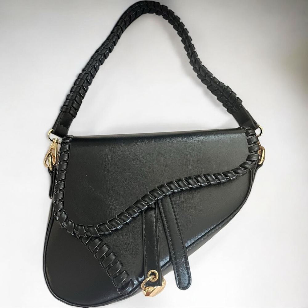 The Saddle Bag in Black with similar Crossbody Strap / similar to style to Dior